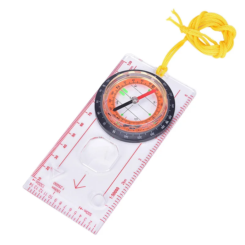 

1pc HOT!Outdoor Portable Hiking Camping Ruler Map Magnifier Liquid Filled Compass Best Deal