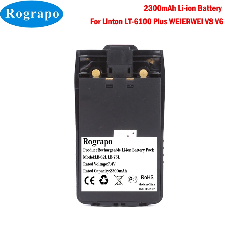 

2300mAh Battery For TYT KENWOOD Radio TH-F5 Turbo Linton LT-6200 LT-6100 Plus SMP808 SMP818 WEIERWEI VEV V8 V6 MYT-400 XQF-666