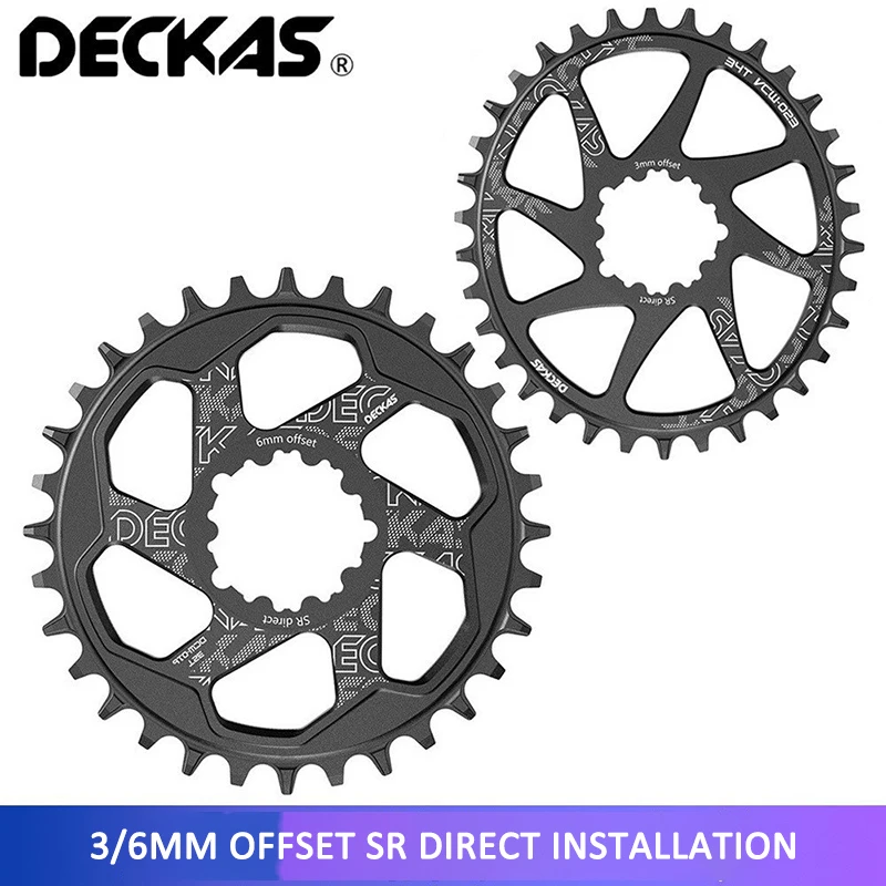 

DECKAS Single Sprocket Integrated Positive and negative teeth SR Direct Mount MTB Crown Aluminum Alloy 3/6mm Sprocket for 32-38T