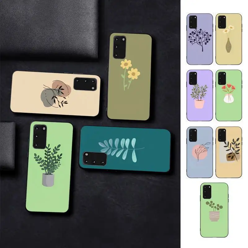 

Morandi Plants Phone Case for Samsung S10 21 20 9 8 plus lite S20 UlTRA 7edge