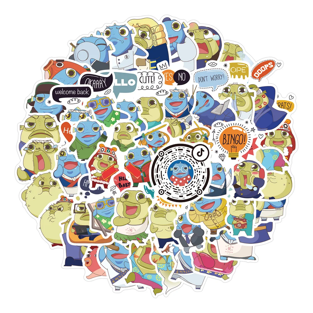 

10/30/50PCS Funny Cartoon Image Fish Uncle Graffiti Stickers Trolley Case Water Cup Guitar Waterproof Diy Stickers Wholesale