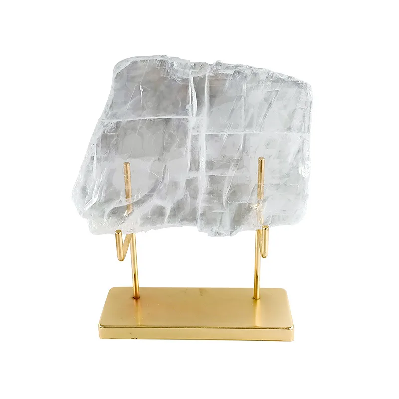 

Simple and abstract transparent crystal stone decoration pure copper ornament