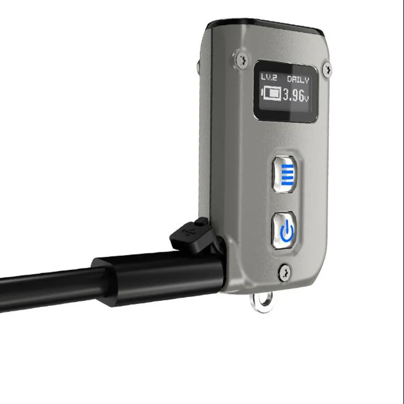 Nitecore TINI2 Ti фонарик титановый Умный брелок перезаряжаемый светильник EDC 500 люмен OLED