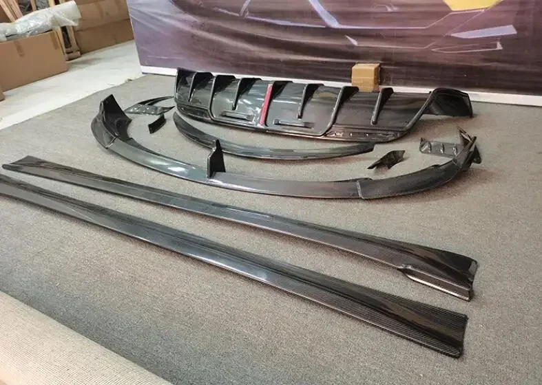 Горячий! Передний бампер из углеродного волокна задний спойлер диффузор