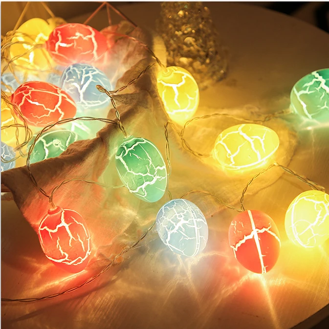 

Zerolife Fairy Easter LED Light Cracked Clorful Eggs Shape String Light Happy Easter Day Decor For Home 2022 Chick Party Decor