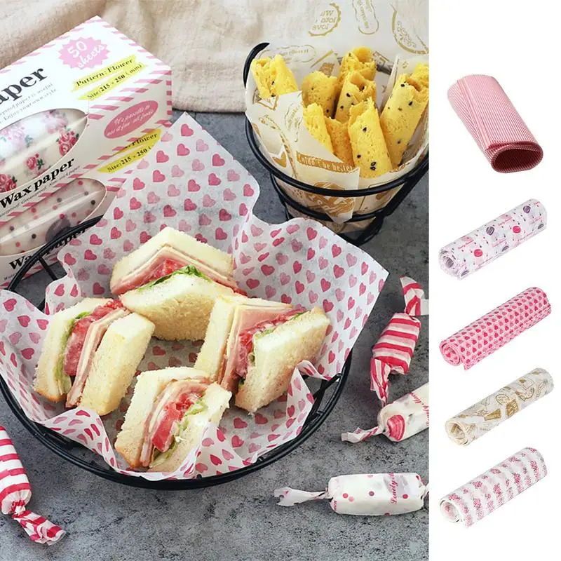 

50 шт., антипригарные бумажные листы для сэндвичей, без запаха