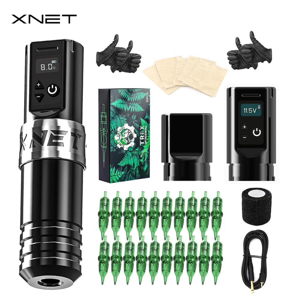 

XNET Torch Wireless Tattoo Machine Rotary Pen Kits DC Coreless Motor With TREX Tattoo Cartridge Permanent MakeUp Tattoo Artist