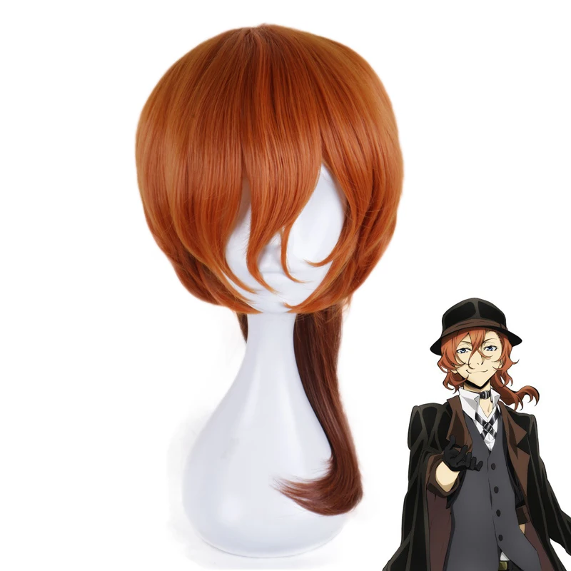 

Anime Bungo Stray Dogs Chuya Nakahara Chuuya Orange Wig Cosplay Heat Resistant Synthetic Hair Men Women's Party Wigs