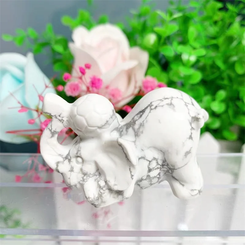 

5.7cm Natural Crystals Elephant Carved Statue Healing Animal Figurines Room Decor Gem Craft Trinket Wholesale 1pcs