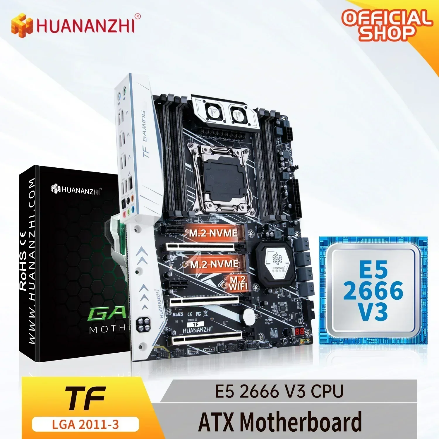 Материнская плата HUANANZHI X99 TF LGA 2011-3 XEON с комбинированным комплектом памяти Intel E5 2666