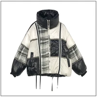 2022 winter down jacket womens short small fragrance loose elegant black and white warm white duck down jacket