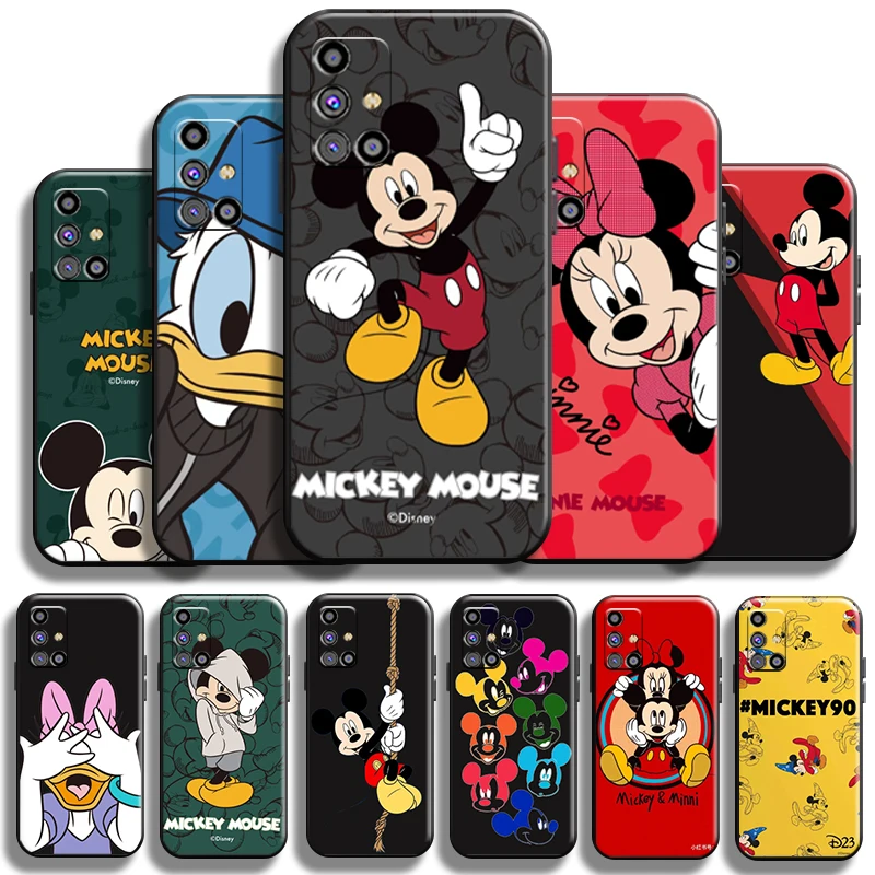 

Disney Cute Mickey Mouse Phone Case For Samsung Galaxy M31 M31S Shell TPU Shockproof Back Black Coque Full Protection Soft
