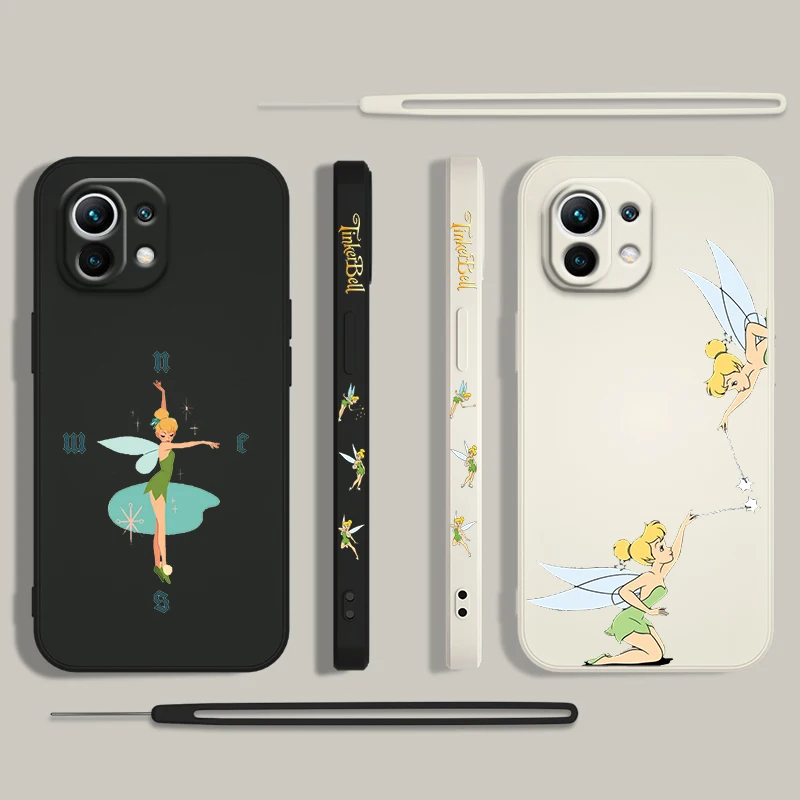 Чехол для телефона Disney Tinker Bell Xiaomi 14 13 12 11 10 T Pro Ultra Lite 5G жидкая левая веревка мягкий