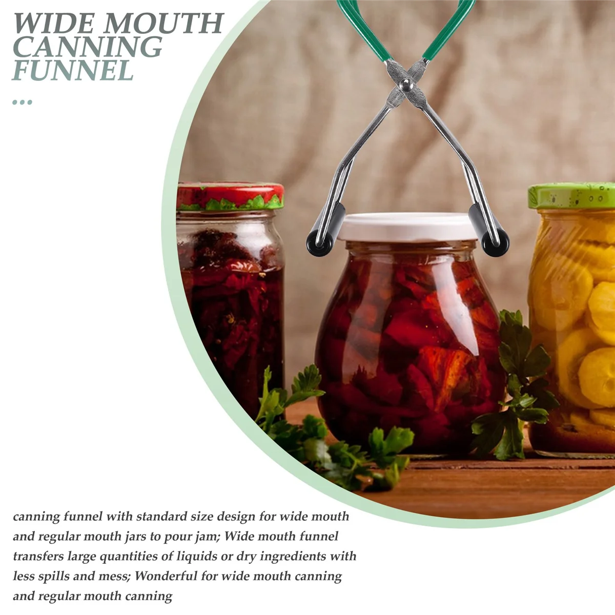 Набор для консервирования Подъемник банок с широким горлышком Воронка крышкой