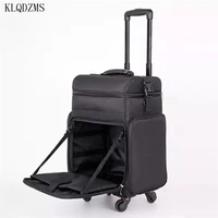 klqdzms fashion simple oxford cloth makeup storage trolley case high quality multi functional large capacity beauty toolbox
