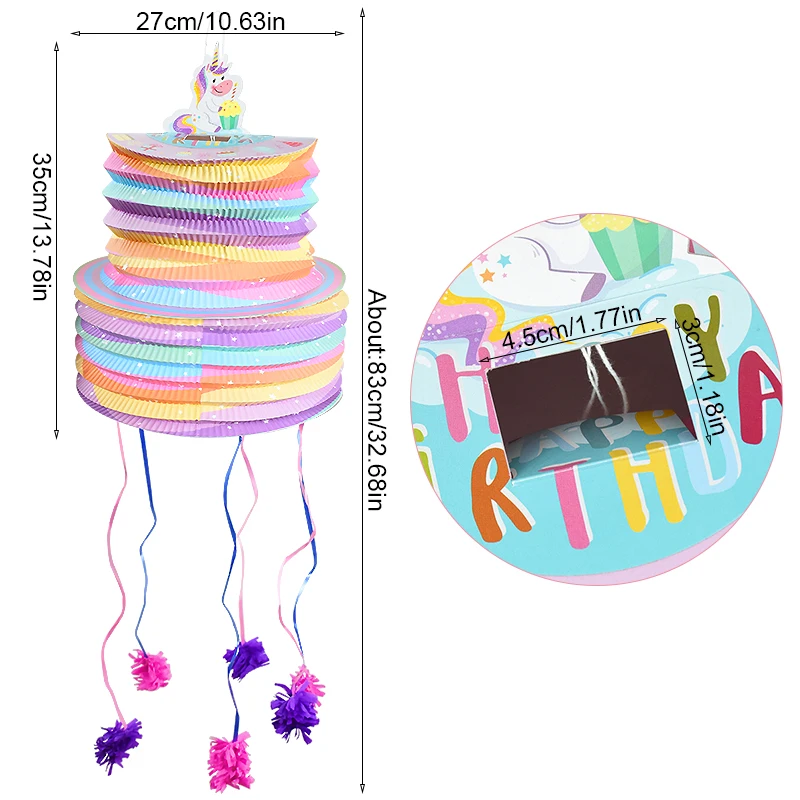 1 шт. украшение для дня рождения красочный подарок в виде пиньты детский душ
