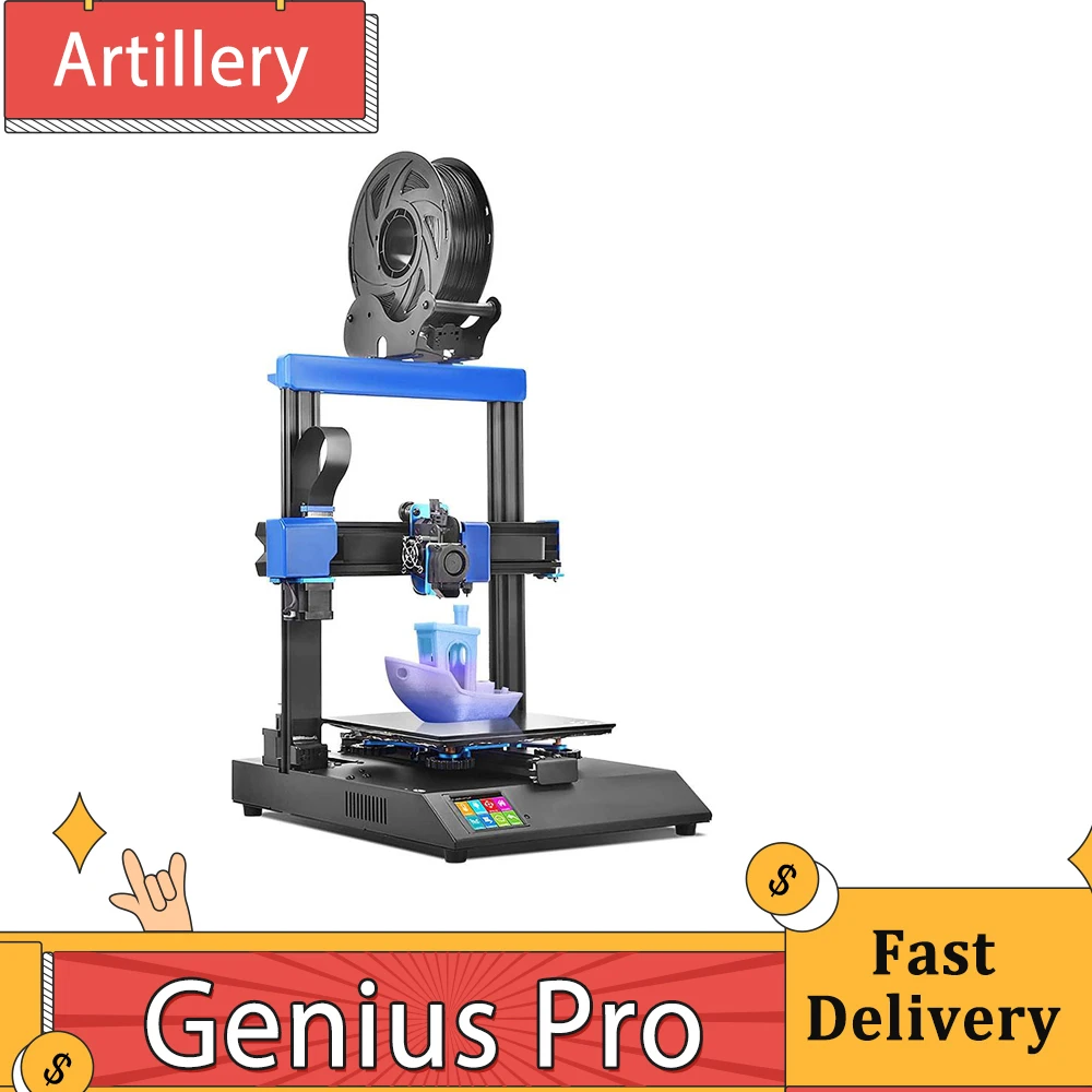 Artillery Genius Pro 3D Printer Kit DIY Auto ABL Leveling 0.4mm Volcano Nozzle Ultra-quiet Stepper Motor 220 * 220 * 250 mm