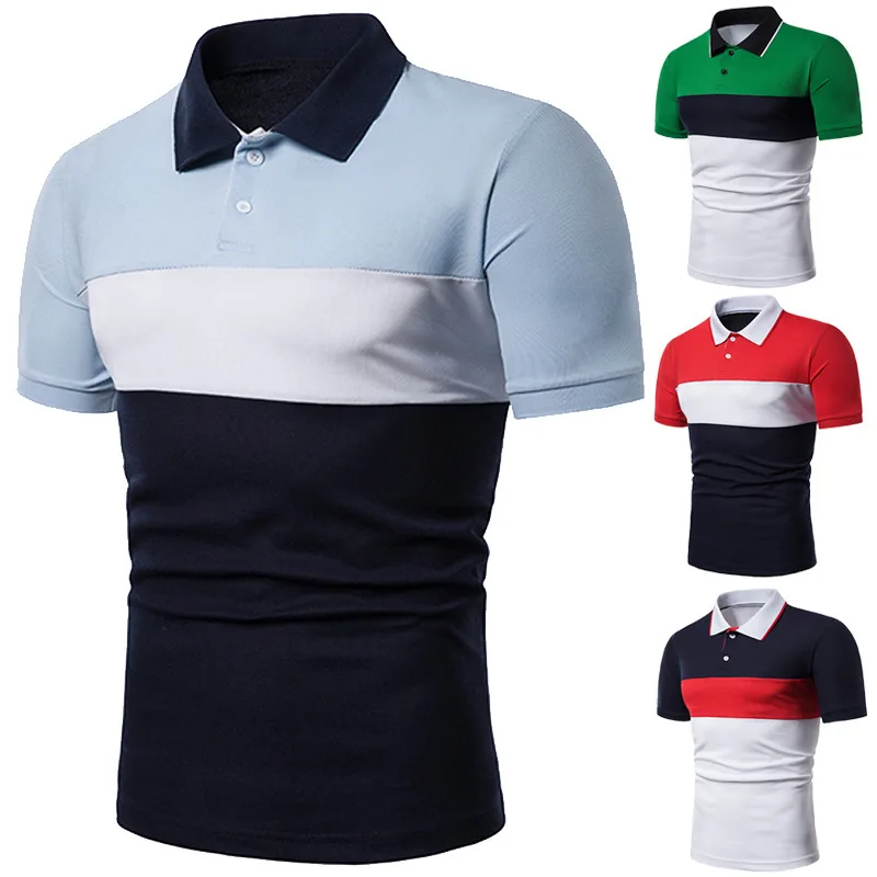 

Men's Polo Men's Shirts Short Sleeve Polo Shirts Contrast Color Polo New Clothing Summer Street Casual Fashion Men's Tops