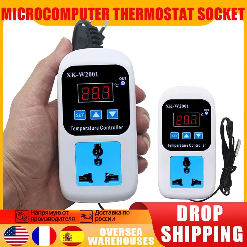 

VKS-W2001 Electronic Temperature Control Socket Thermostat Control Fully Automatic Switch Adjustable Digital Display 110-220V