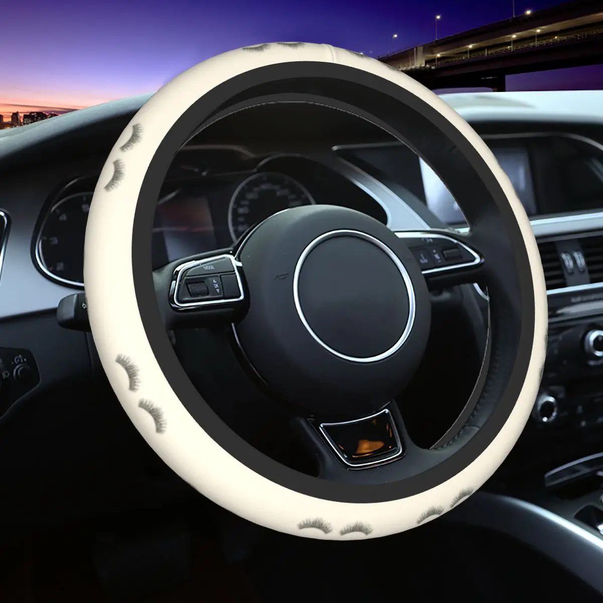 

38cm Steering Wheel Covers Eyelash Anti-slip Makeup Artist Braid On The Steering Wheel Cover Auto Decoration Auto Accessories