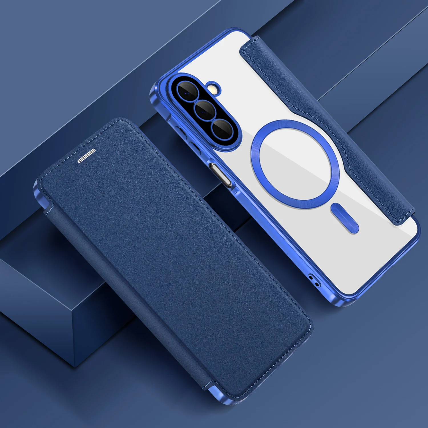 Фото Кожаный чехол-флип с отделениями для карт и магнитной застежкой для Samsung Galaxy A57 A56 A55 A37 A36 A35 A27 A26 A17 A16 A15 5G, чехол-бумажник №1