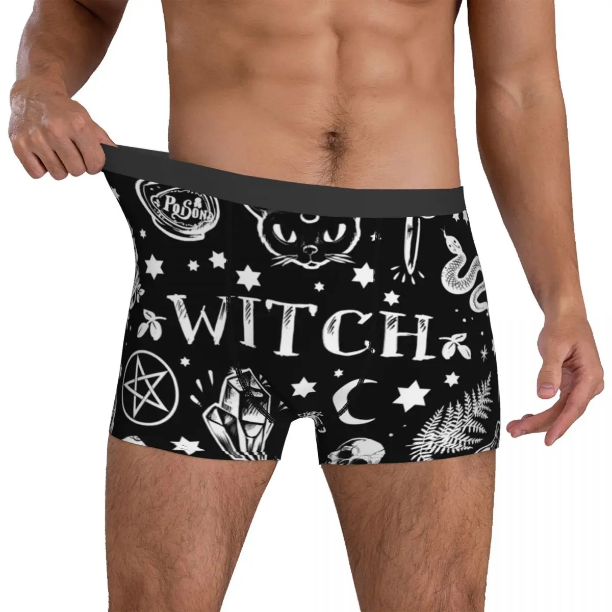 

Snake Underwear WITCH PATTERN Print Boxershorts Hot Males Underpants Stretch Boxer Brief Gift Idea