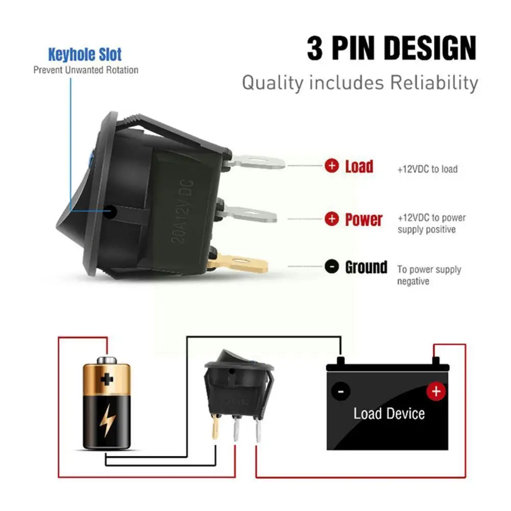 

1 шт. 20a 12 В Круглый Рокер точечный глаз Переключатель ВКЛ/ВЫКЛ водонепроницаемые мини-переключатели крышка люминесцентный светодиодный све...