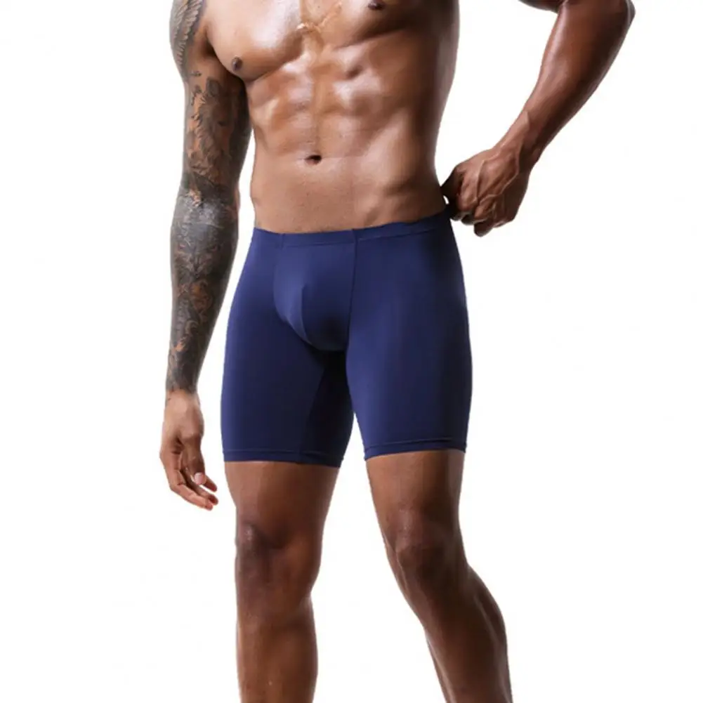 

Underwear Long Leg Breathable Nylon Men Ice Silk Underwear for Home Boxers Summer
