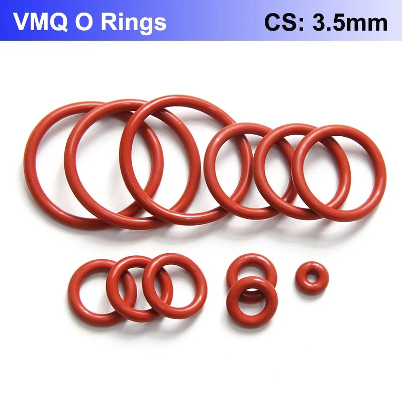 10/50 шт. красное уплотнительное кольцо VMQ толщина прокладки CS 3 5 мм наружный