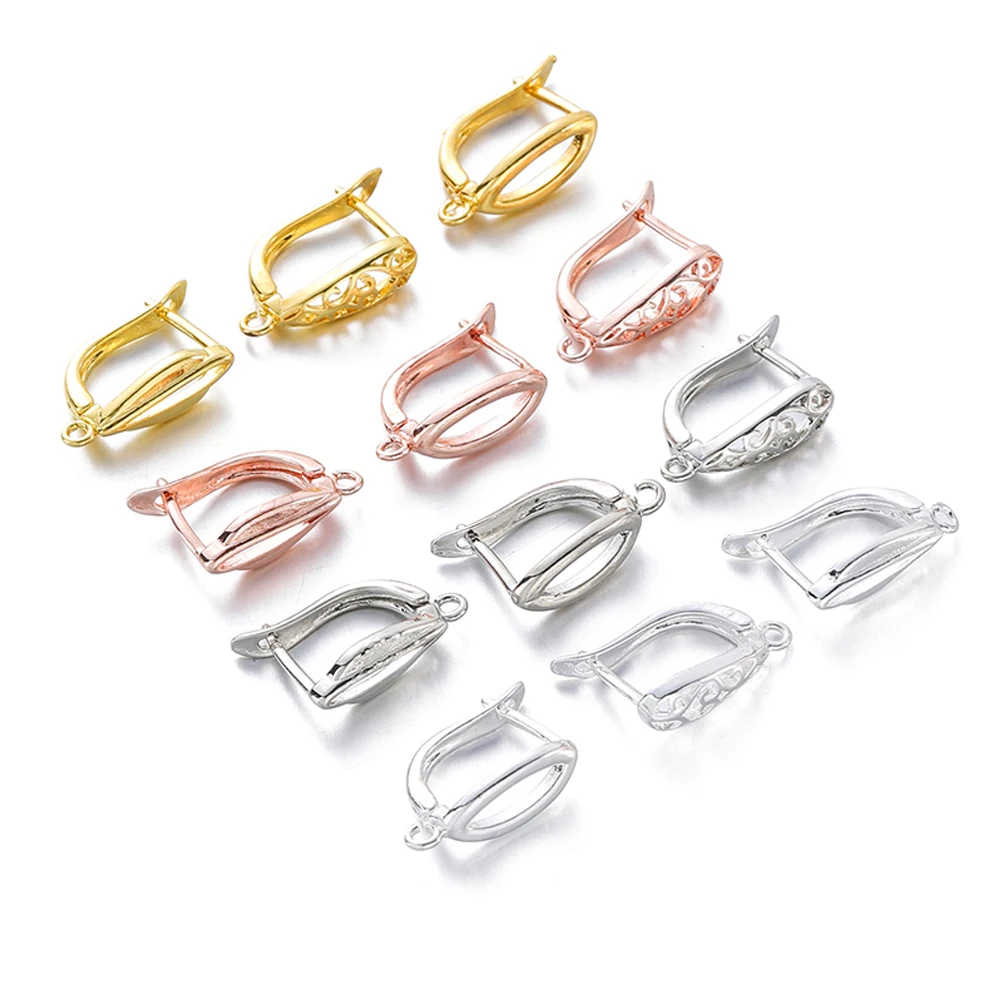 

10Pcs/lot French Earring Hooks Lever Back Open Loop Ear Clasps Settings For DIY Jewelry Making Findings Accessories Supplies