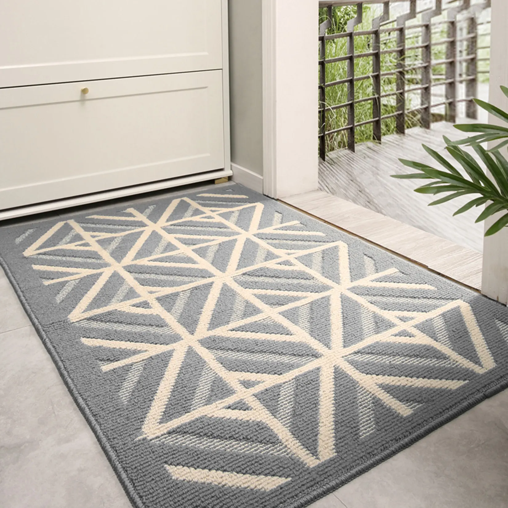 

Home Bath Rug Water Absorption Non-slip Bathroom Mat Washable Floor Toilet Floor Mat Outdoor Dust Removal Entrance Door Mats