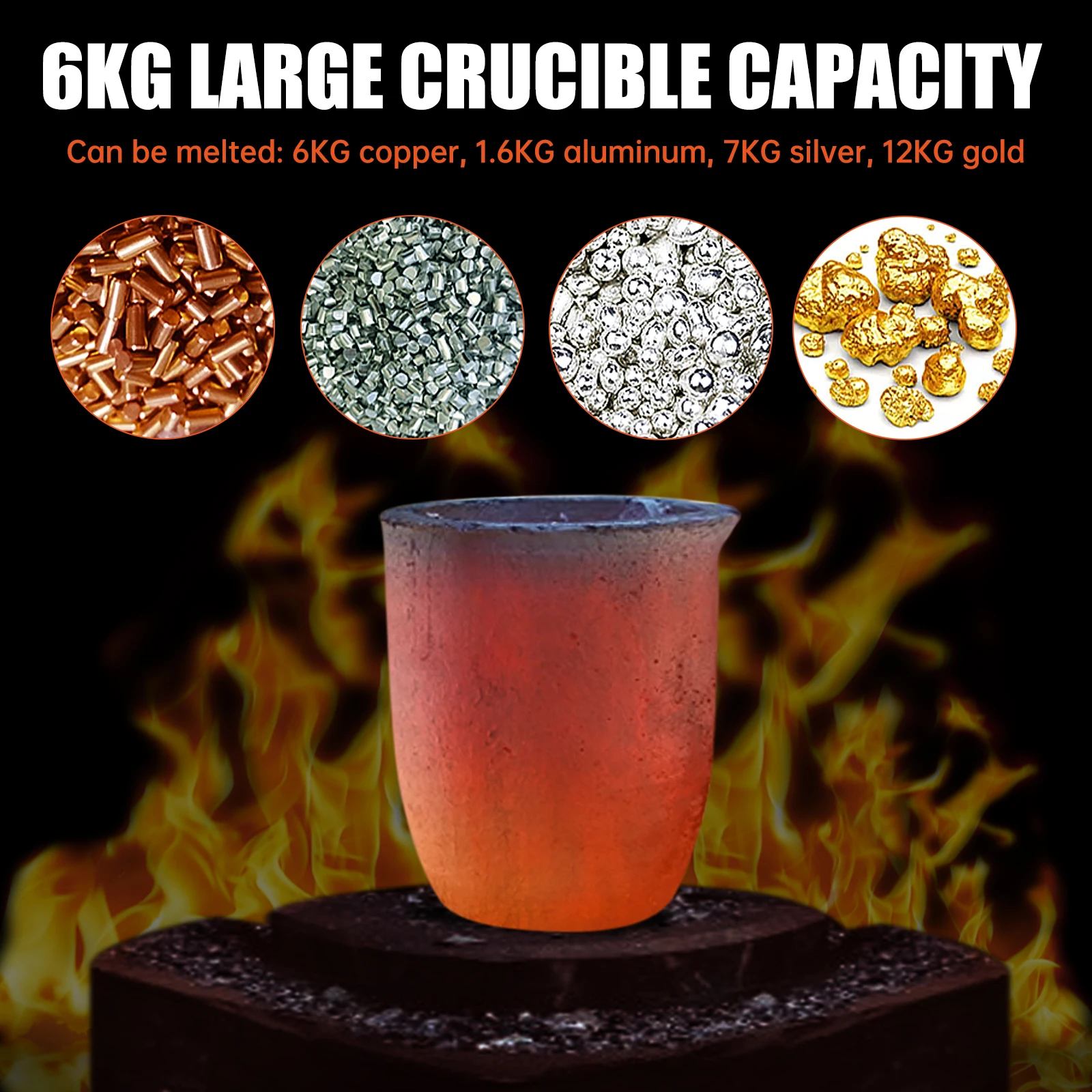 Набор для плавильной печи тигельные щипцы с пропаном графитом 1300 °C литье