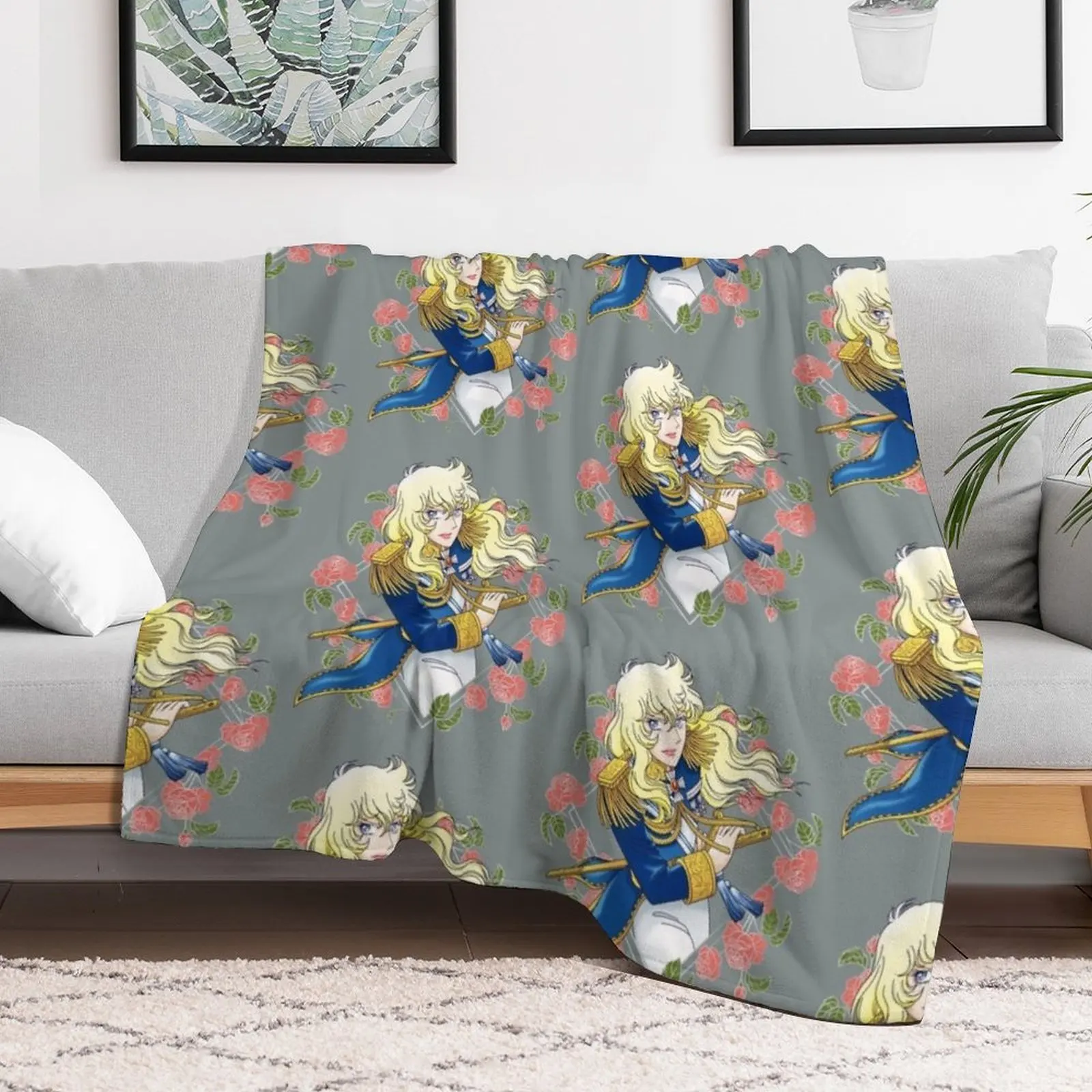 Оскар Fran?ois de Jarjayes (Синяя редактирование. 2021) Плед Тетры теплые зимние Одеяла Retros