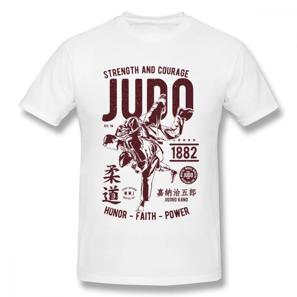 Футболка унисекс из хлопка с надписью STRENGHT AND Brave JUDO 1882 FAITH POWER уникальный дизайн