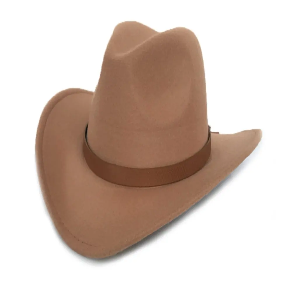 

Western Cowboy Hat for Men Women Felt Wide Brim Cowgirl Hat with Strap