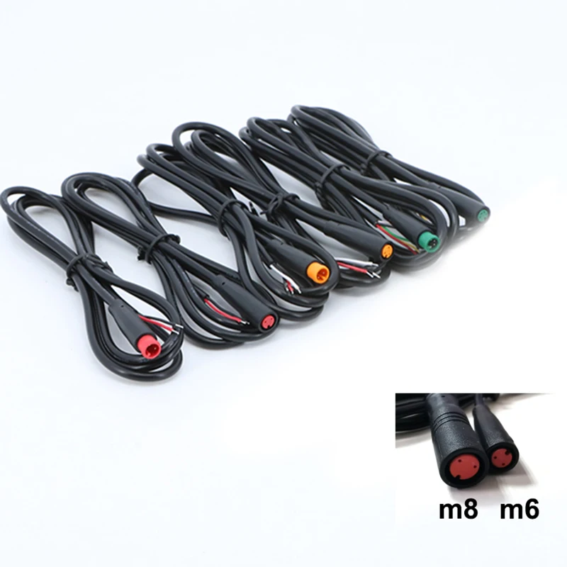 

100 см M6 M8 водонепроницаемый 2 3 4 5 6-контактный разъем для электрического велосипеда, штекер «мама», кабельный разъем ebike, скутер, датчик тормозного сигнала