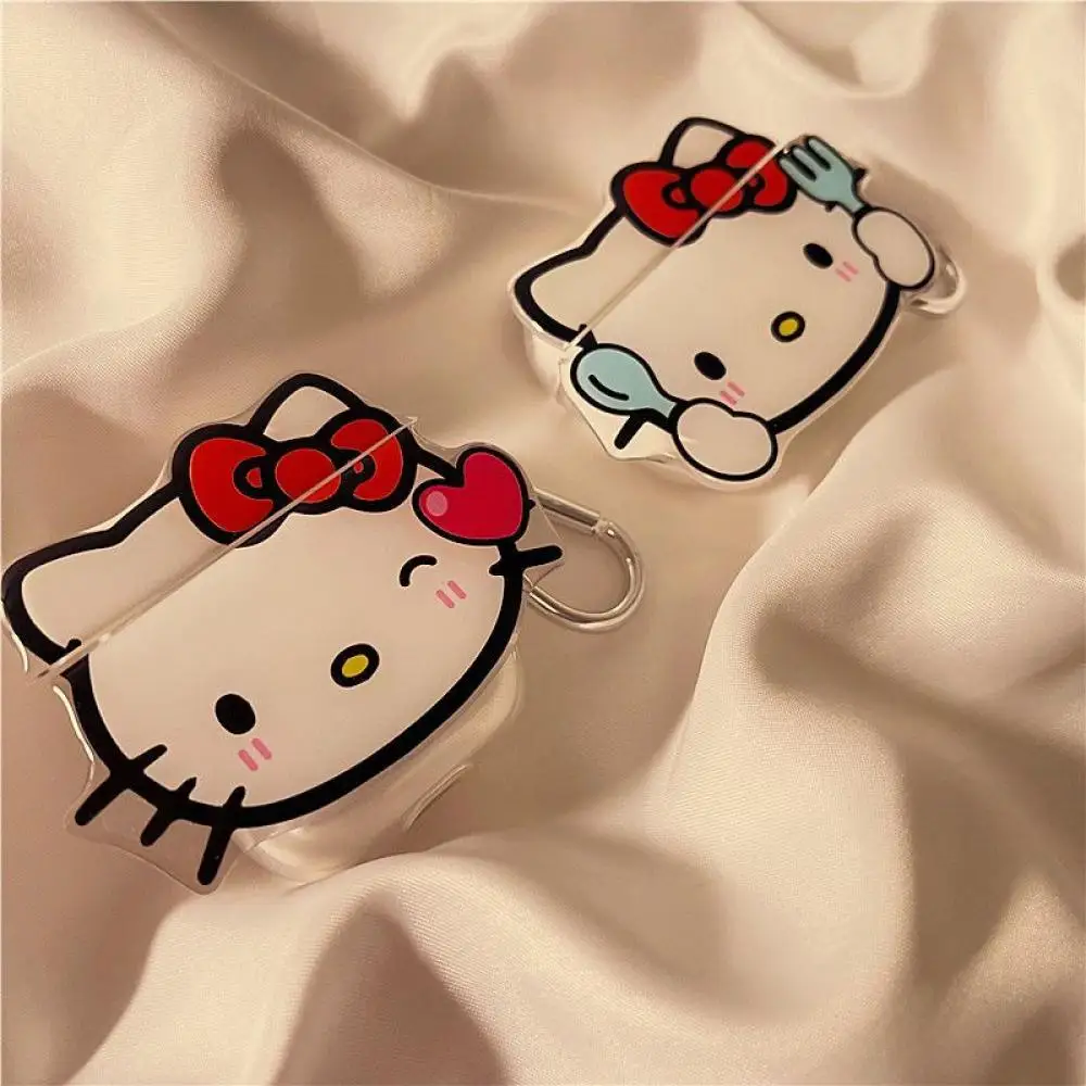 

Sanrios Earphone Case Cute Kt Cat for Apple Airpods1 Pro 2 3 Cover Headphone Anti-Fall Box Soft Transparent Bluetooth Protective