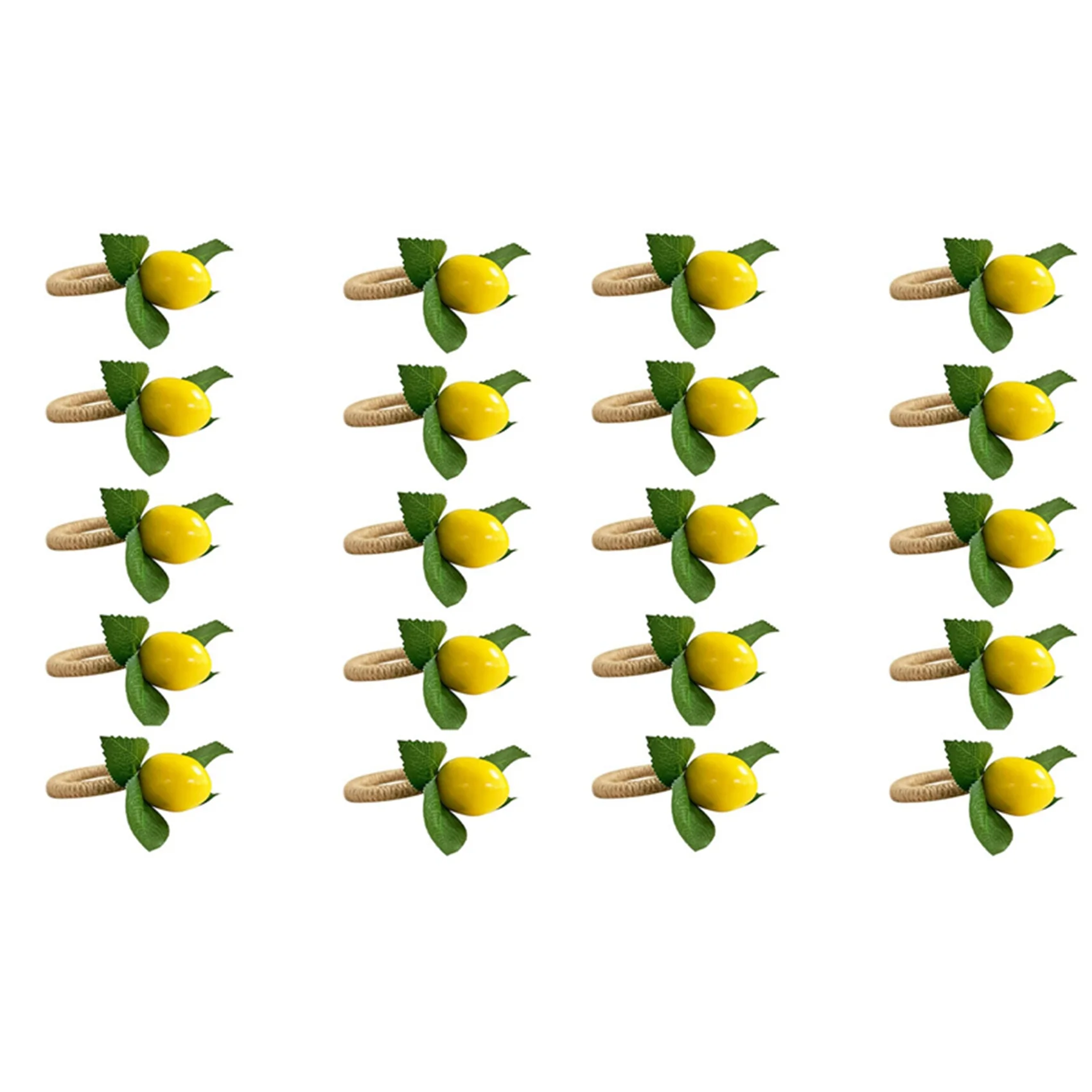 

Кольца для салфеток ручной работы из искусственного лимона с лозой, 20 шт.