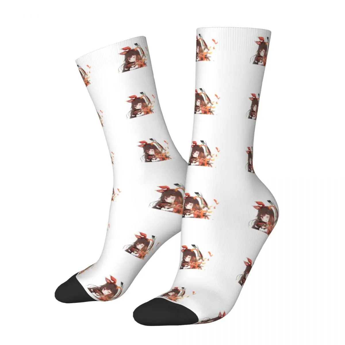 Amber Genshin Impact Adventure Game Socks Male Mens Women Autumn Stockings Printed