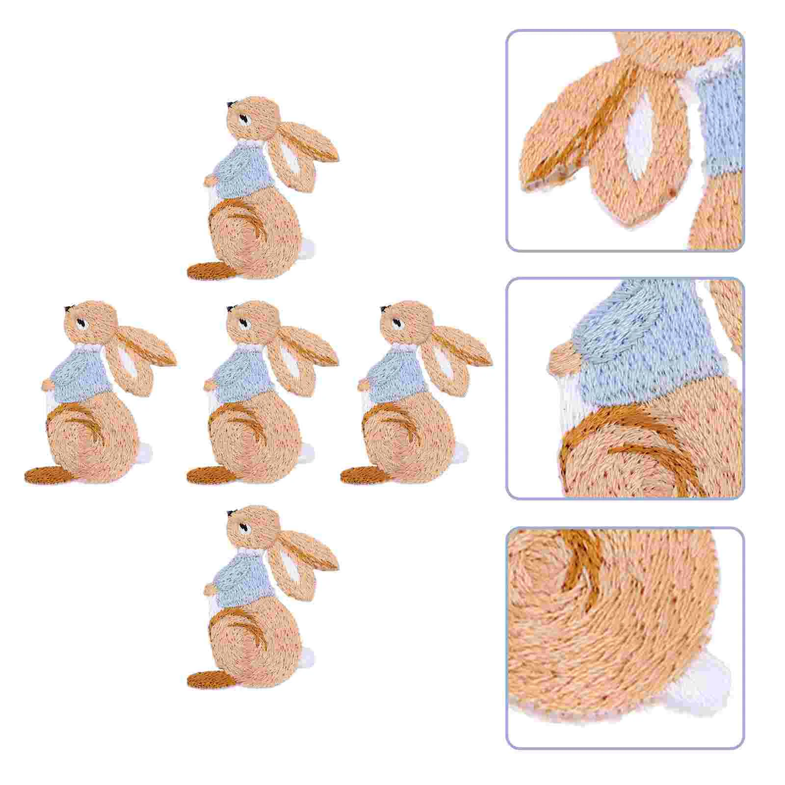 

5Pcs Decorative Repair Sew On Badge Pants Rabbit Embroidered Patch Embroidery Applique Sewing Appliques for Clothes