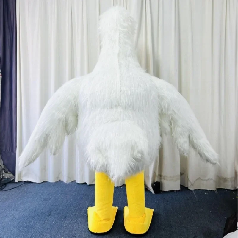 260 см гигантская надувная белая искусственная плюшевая мультяшная талисман для
