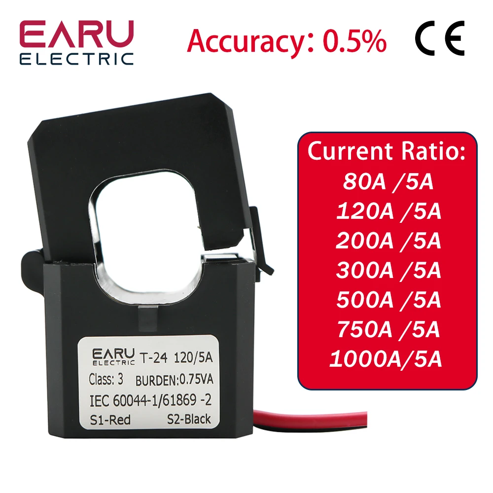 

Трансформатор тока EARUELECTRIC 5А с разделенным сердечником