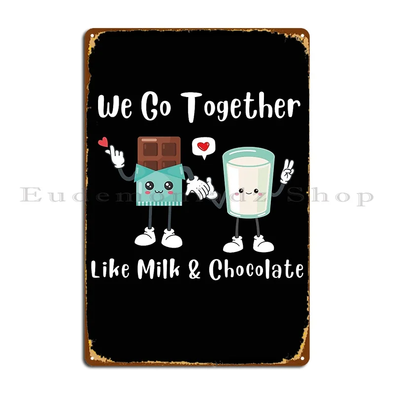 Мы идем как молоко и шоколад для забавного Дня святого Валентина металлическая