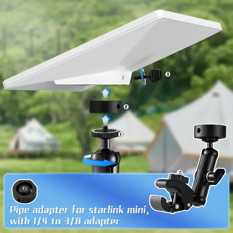 Фото Регулируемый кронштейн Starlink 360° °   Ветрозащитный кронштейн с поворотным механизмом для антенны Starlink Mini, аксессуар для наружного использования №4