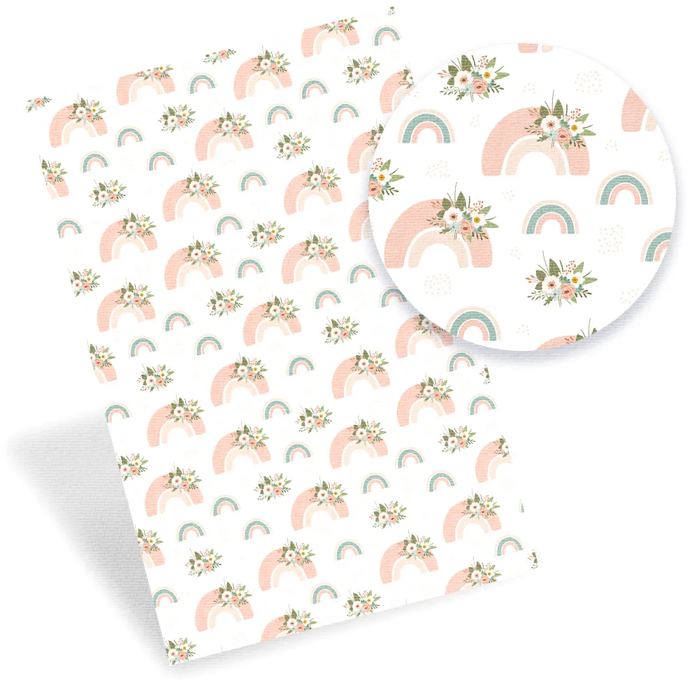 Печатный материал серии Rainbow ткань из искусственной кожи личи простыни