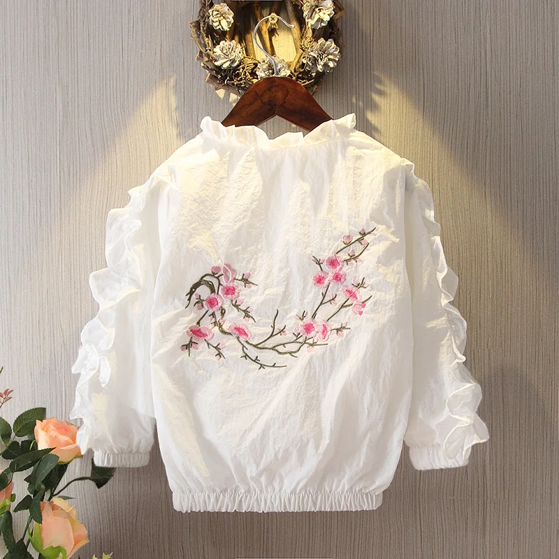 

Girls Spring Autumn Coats Big Children's Jackets Kids Female Embroidered Outerwear 9 10 Year Old Fall Clothes for Toddler Girls