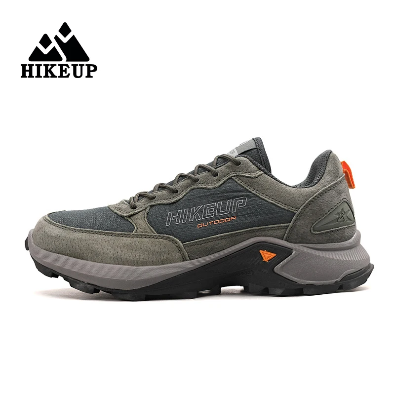 HIKEUP New Outdoor Men's Sneakers Women Breathable Trail Running Shoes Trekking Hiking Walking Sports Tactical Men Shoes Suede