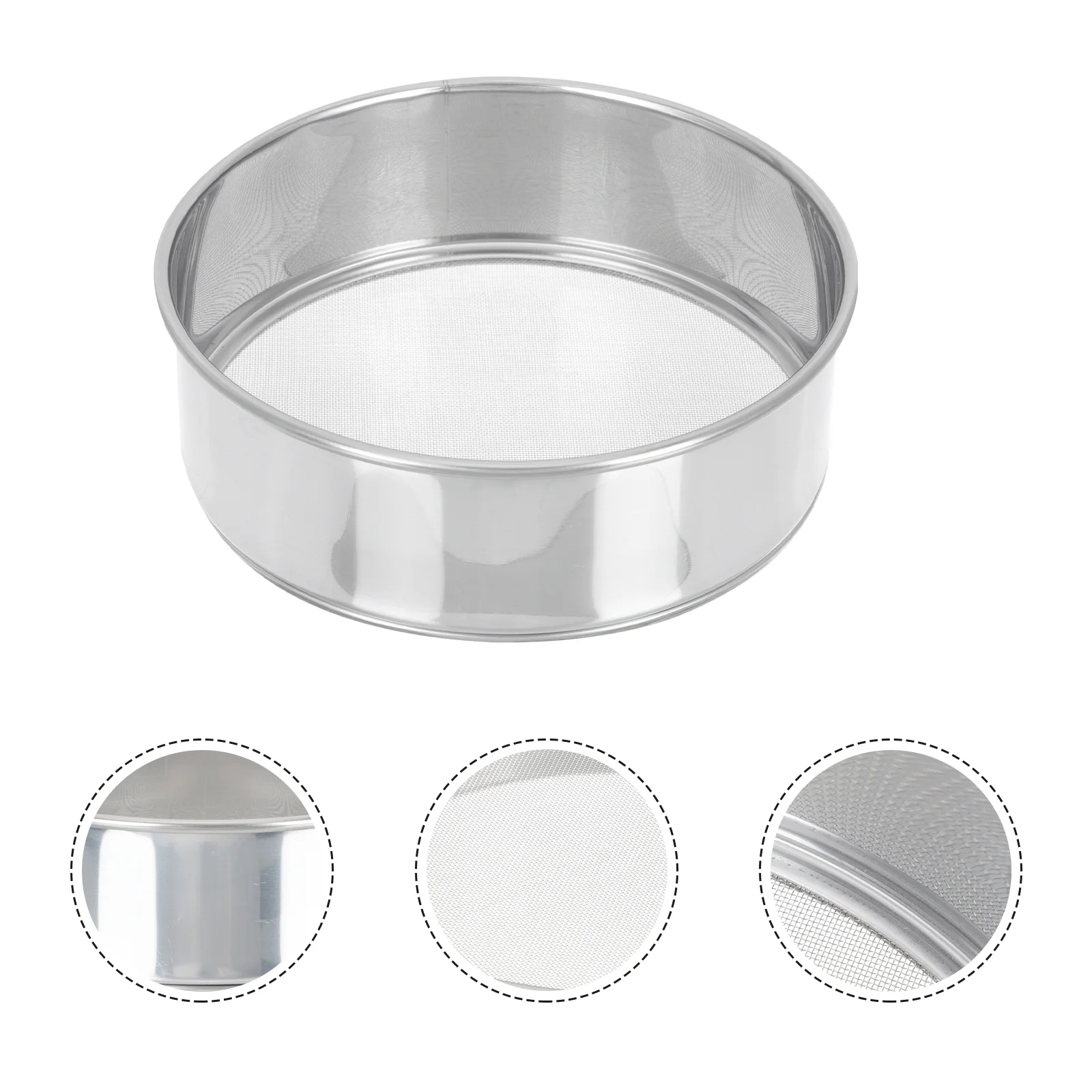 

Soil Sieve Sifter Garden Mesh Sifting Pan Stainless Steel Flour Strainer Riddle Round Metal Screen Tool Sand Gardening Manual