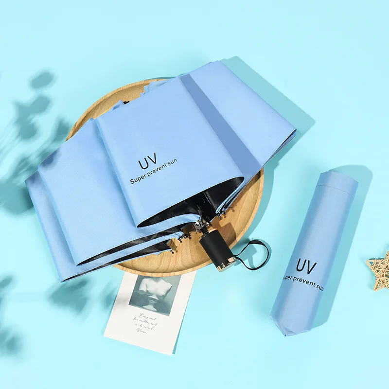 

UV Automatic Black Glue Sunshade, Sunny Umbrella, Folding Umbrella, Sun Protection and Ultraviolet Protection Umbrella, Umbrella