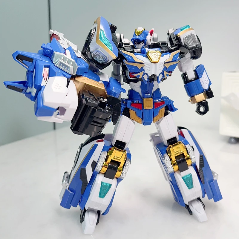 Фото Металлическая машинка-трансформер Cardbot S BLUE COP W, игрушка-фигурка, модель из АБС-пластика, подарок №2